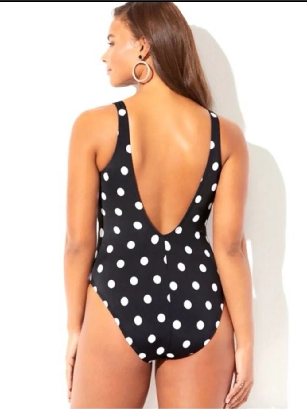 Ashley Graham x Swimsuits For All Hotshot Polka Dot One Piece Swimsuit sz 12 EUC